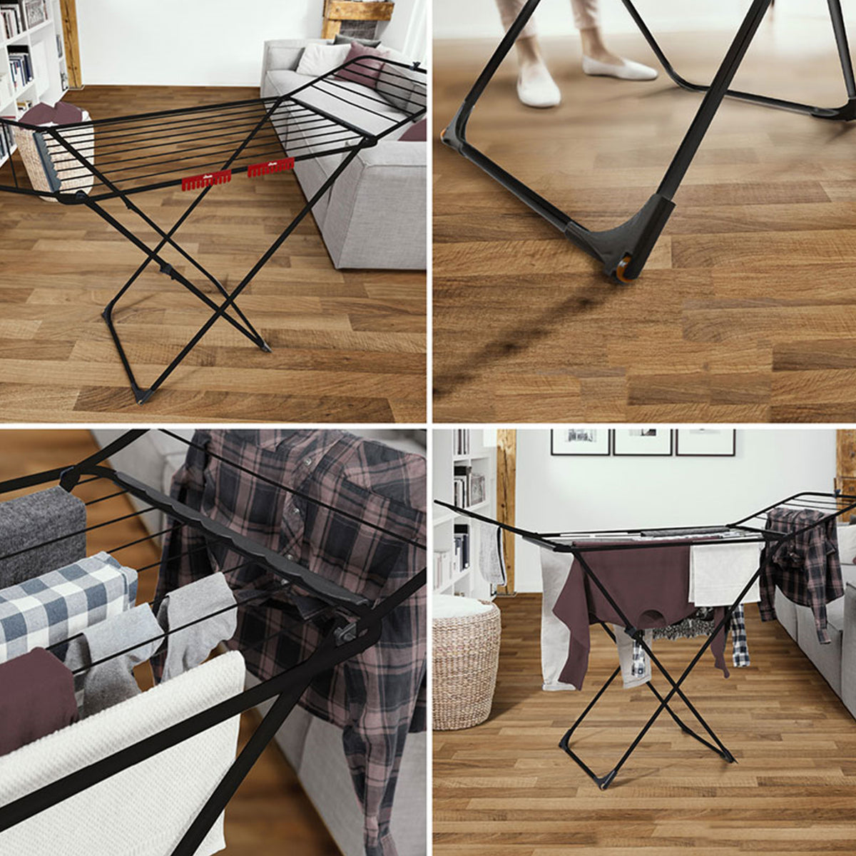 Séchoir à Linge Étendoir Pliable et Extensible avec Grande Capacité de Séchage