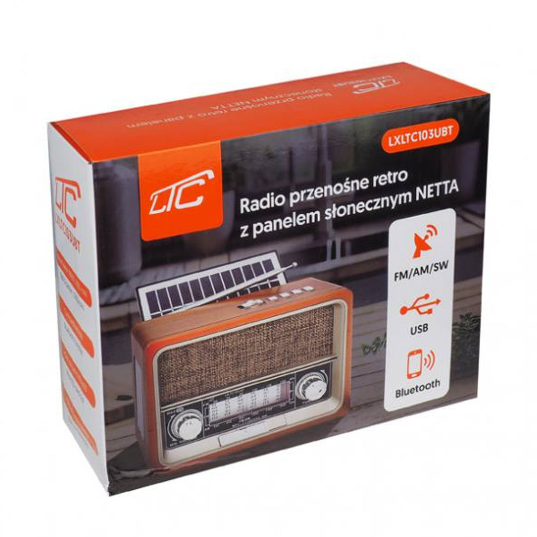 Radio portable LTC, Bluetooth, FM/AM/SW, USB, panneau solaire, LXLTC103UBT