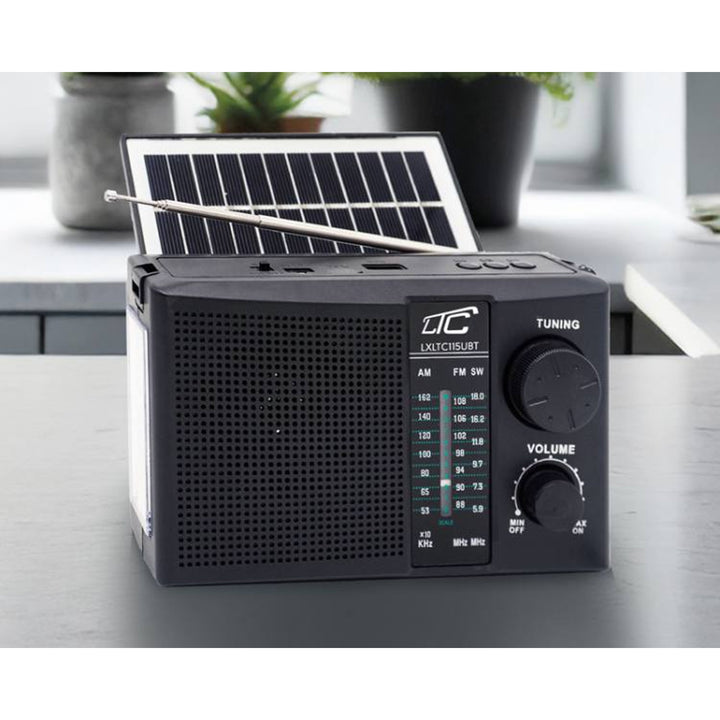 Radio portable LTC, Bluetooth, FM/AM/SW, panneau solaire, LXLTC115UBT